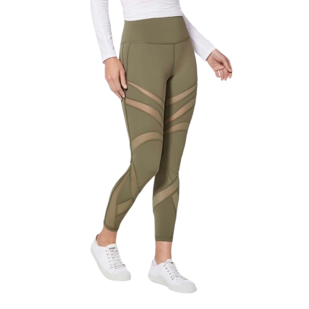 Lululemon Wunder 4 Under Hi Rise Sage Mesh 28" Full Length Leggings Green W5AWLS
